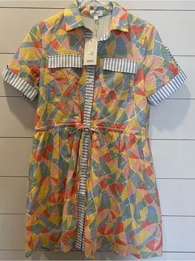 Lovelo By GeeGee Multicolor Geometric Pastel Cotton Dress Size Small NWT